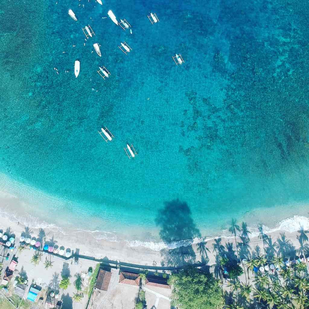 Crystal Bay Nusa Penida Bali drone view