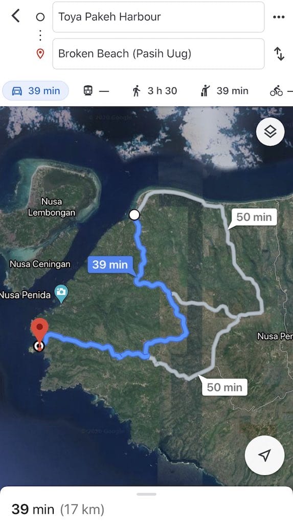 How to get to Broken Beach Nusa Penida Bali