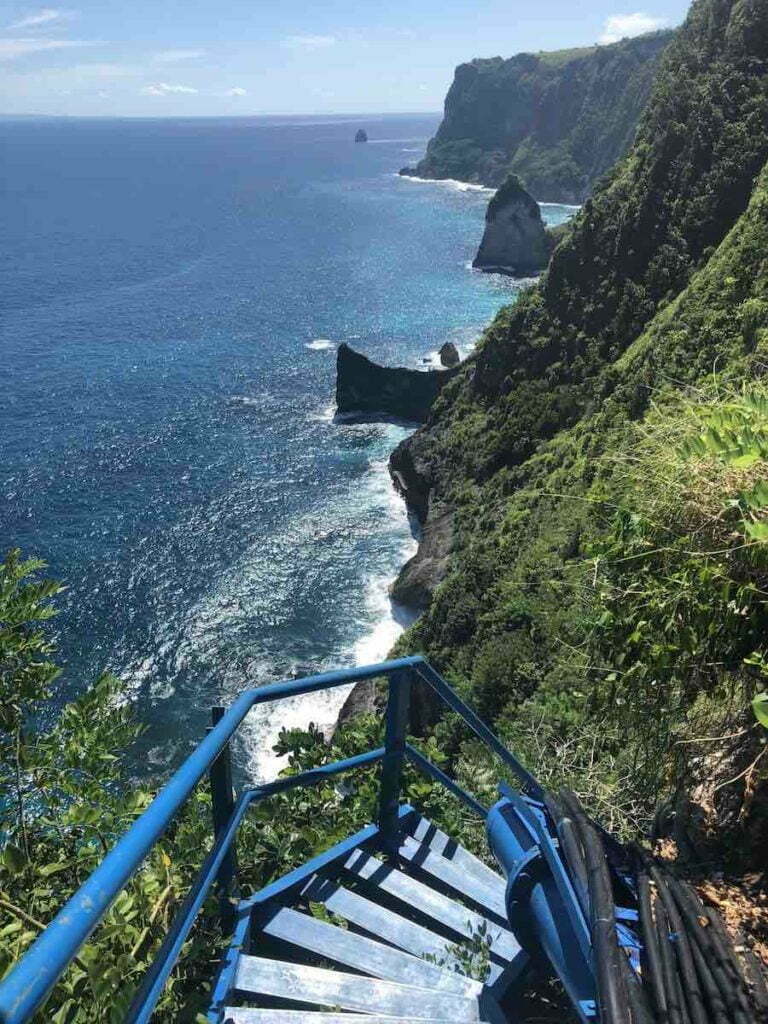 Peguyangan Waterfall Nusa Penida Bali Blue stairs