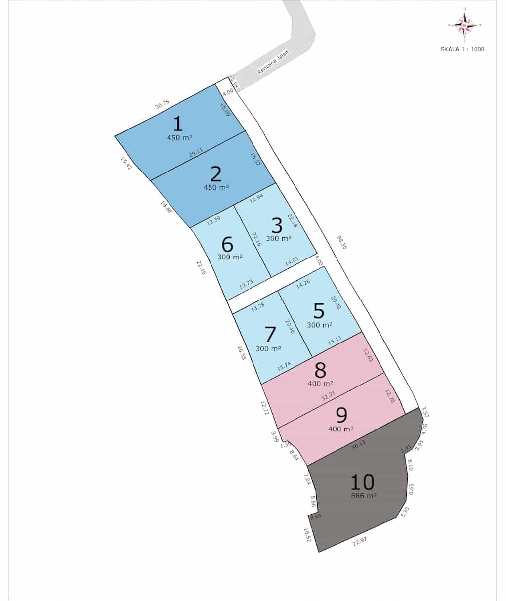 tanah dijual nusa penida plot kavling dimensions