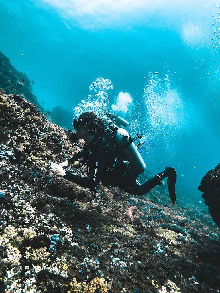 Crystal clear Nusa Penida underwater