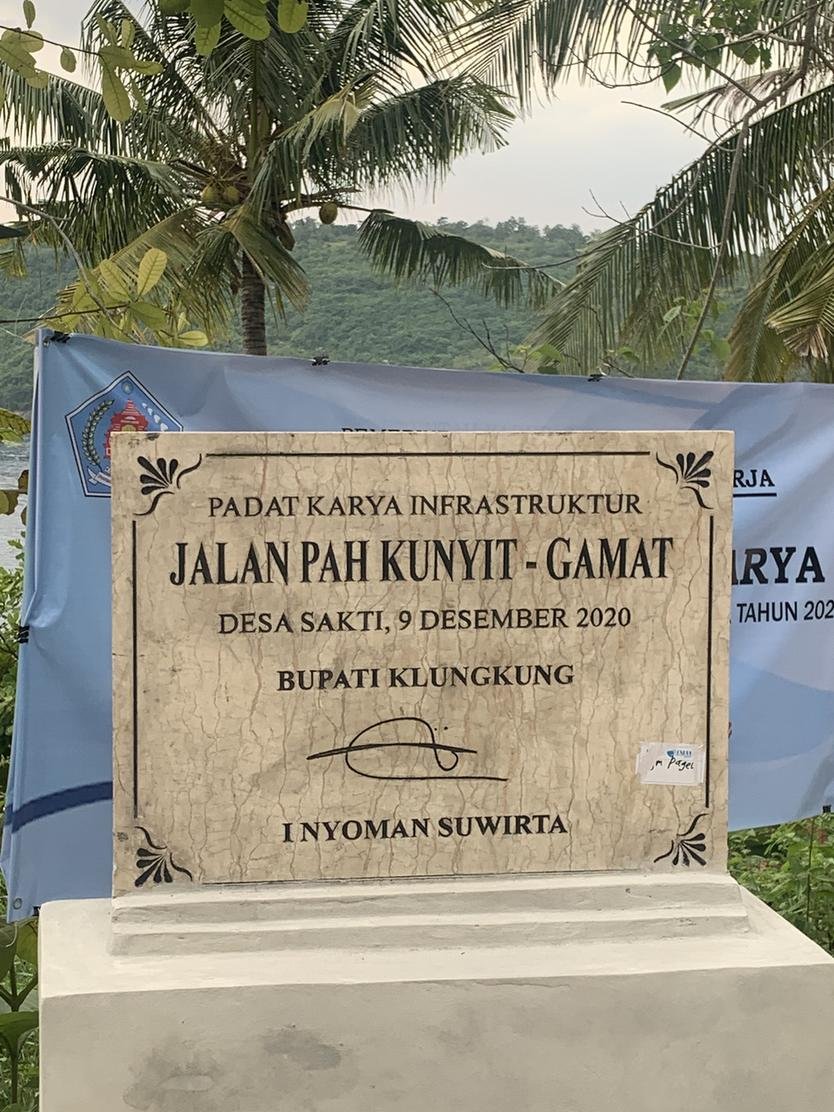 Inauguration of the road to Gamat Bay by the Bupati of Klungkung in December 2020, Nusa Penida