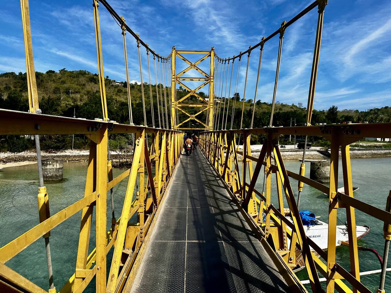 View from the Yellow Bridge connecting Nusa Lembongan and Nusa Ceningan over turquoise water