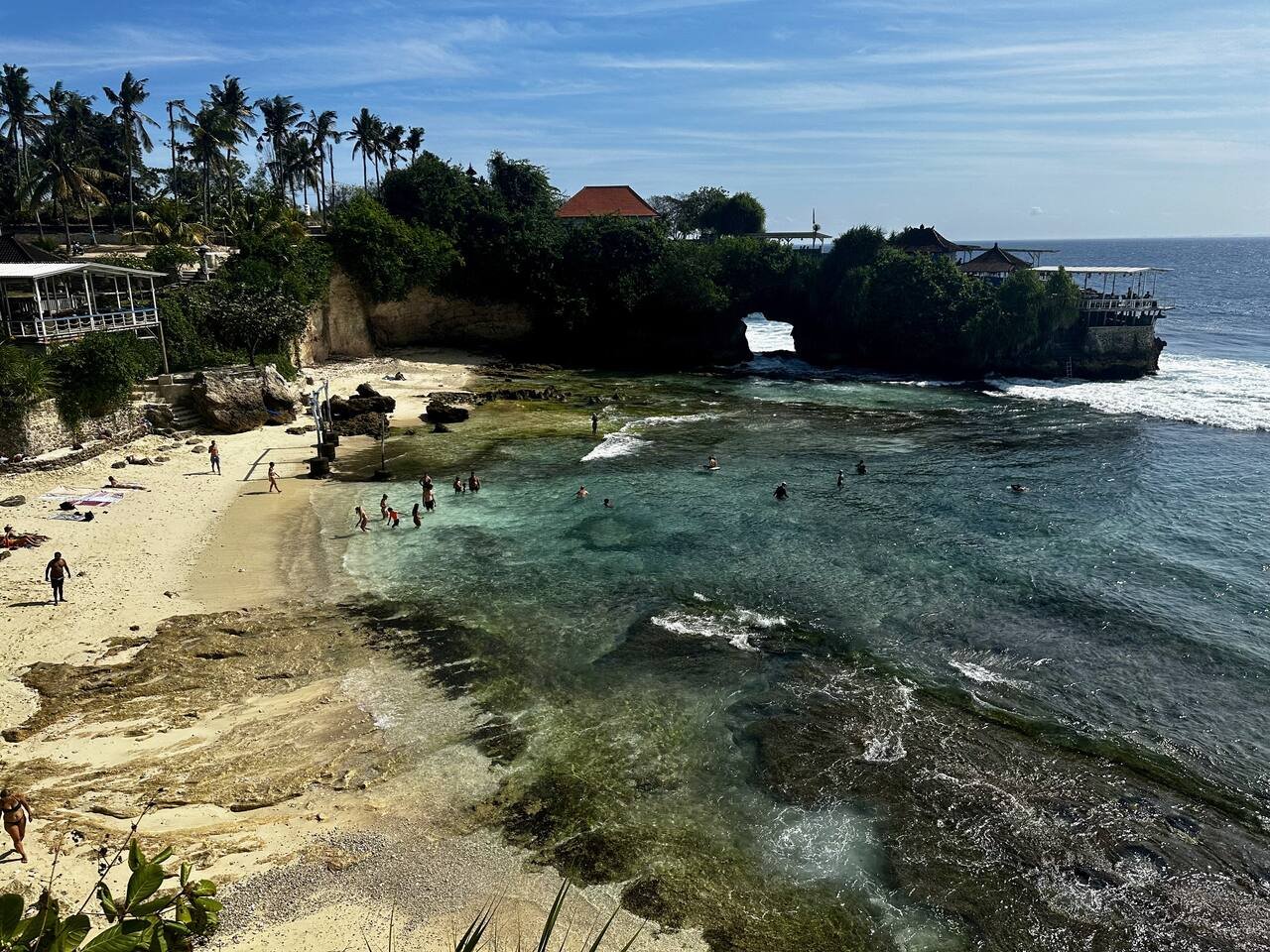 Calm cove with clear water at Secret Beach on Nusa Ceningan